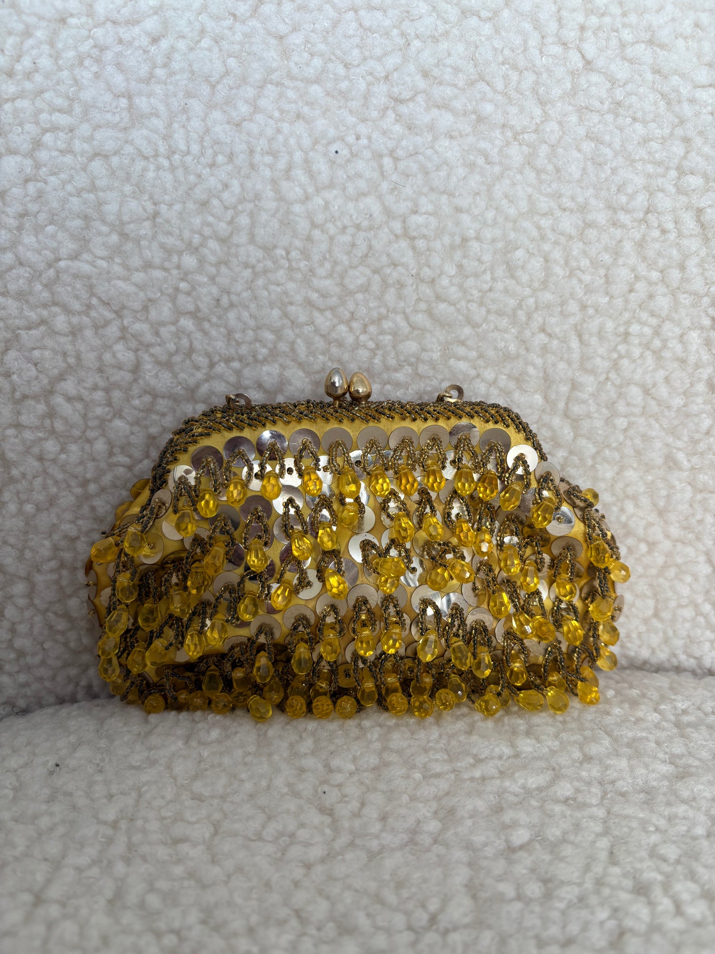 VINTAGE DANGLE BEADED ART DECO PURSE