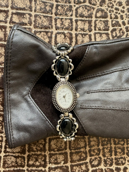 VINTAGE DENUCCI ONYX STONE WATCH