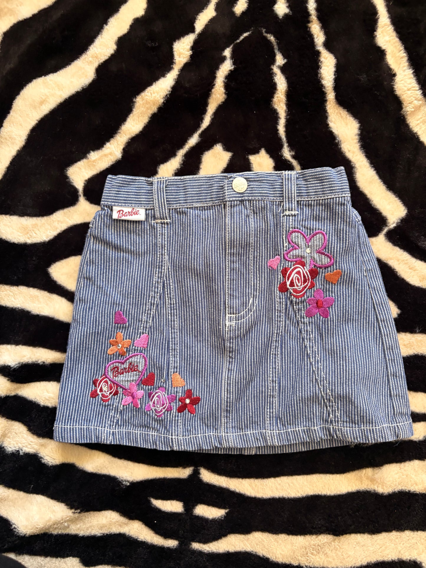 VINTAGE DENIM STRIPES KIDS BARBIE SKIRT  - 4