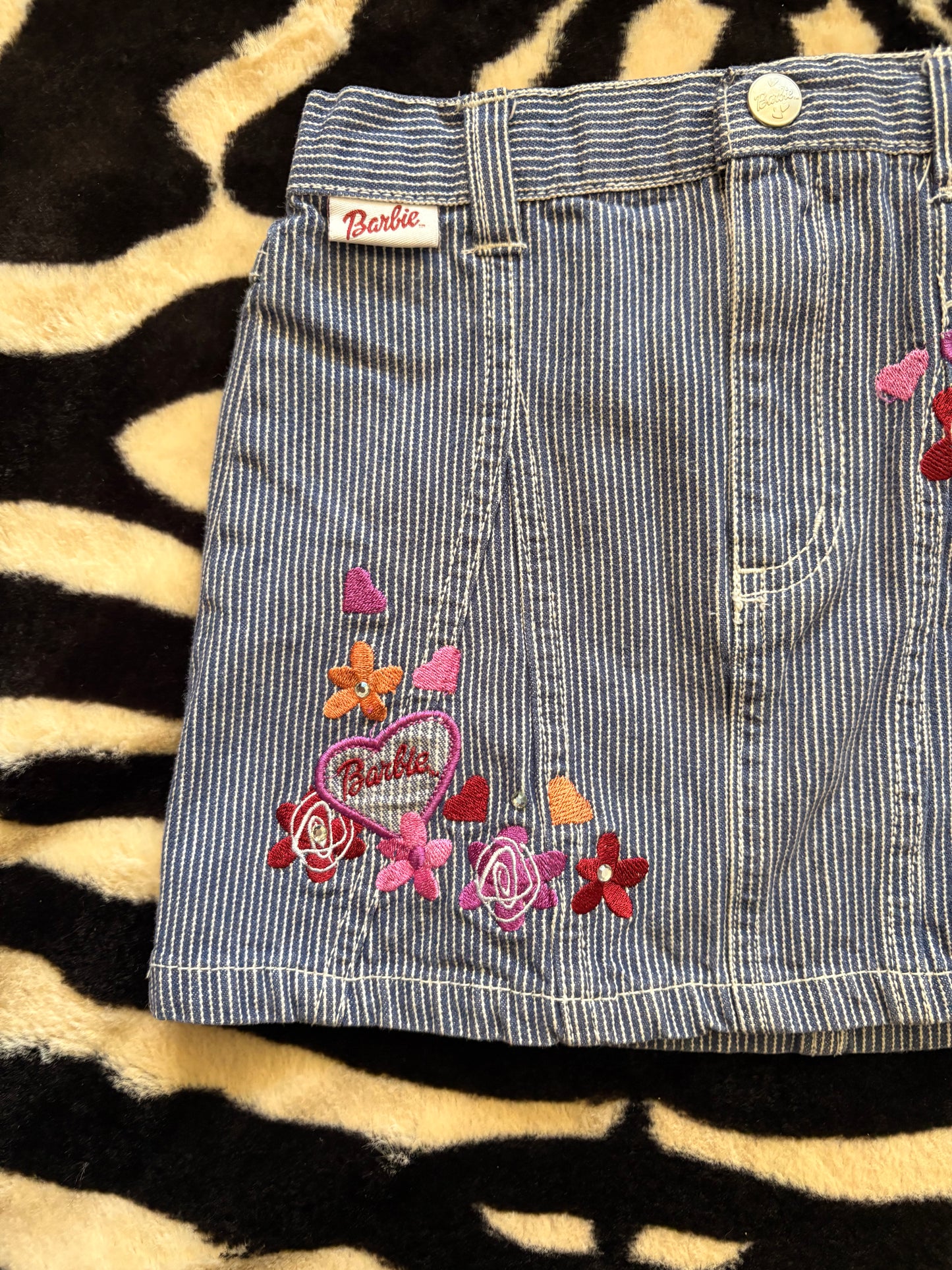 VINTAGE DENIM STRIPES KIDS BARBIE SKIRT  - 4