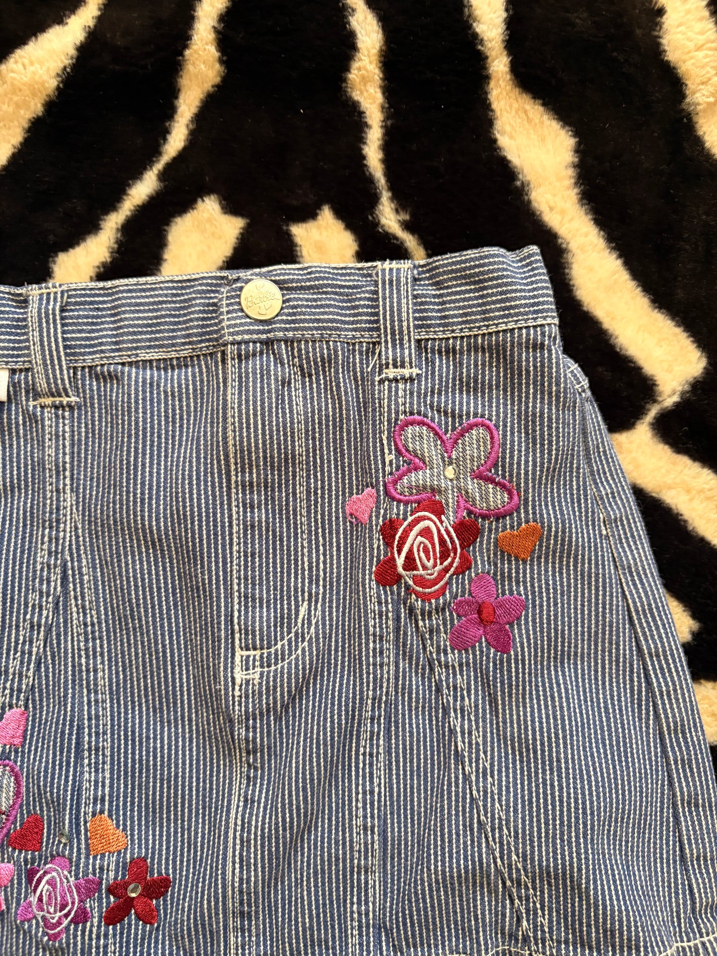 VINTAGE DENIM STRIPES KIDS BARBIE SKIRT  - 4