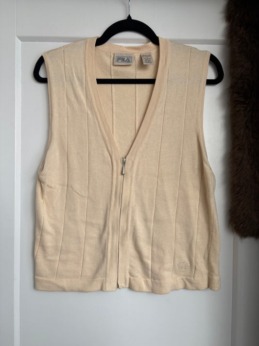 VINTAGE FILAS SWEATER ZIP UP VEST - S