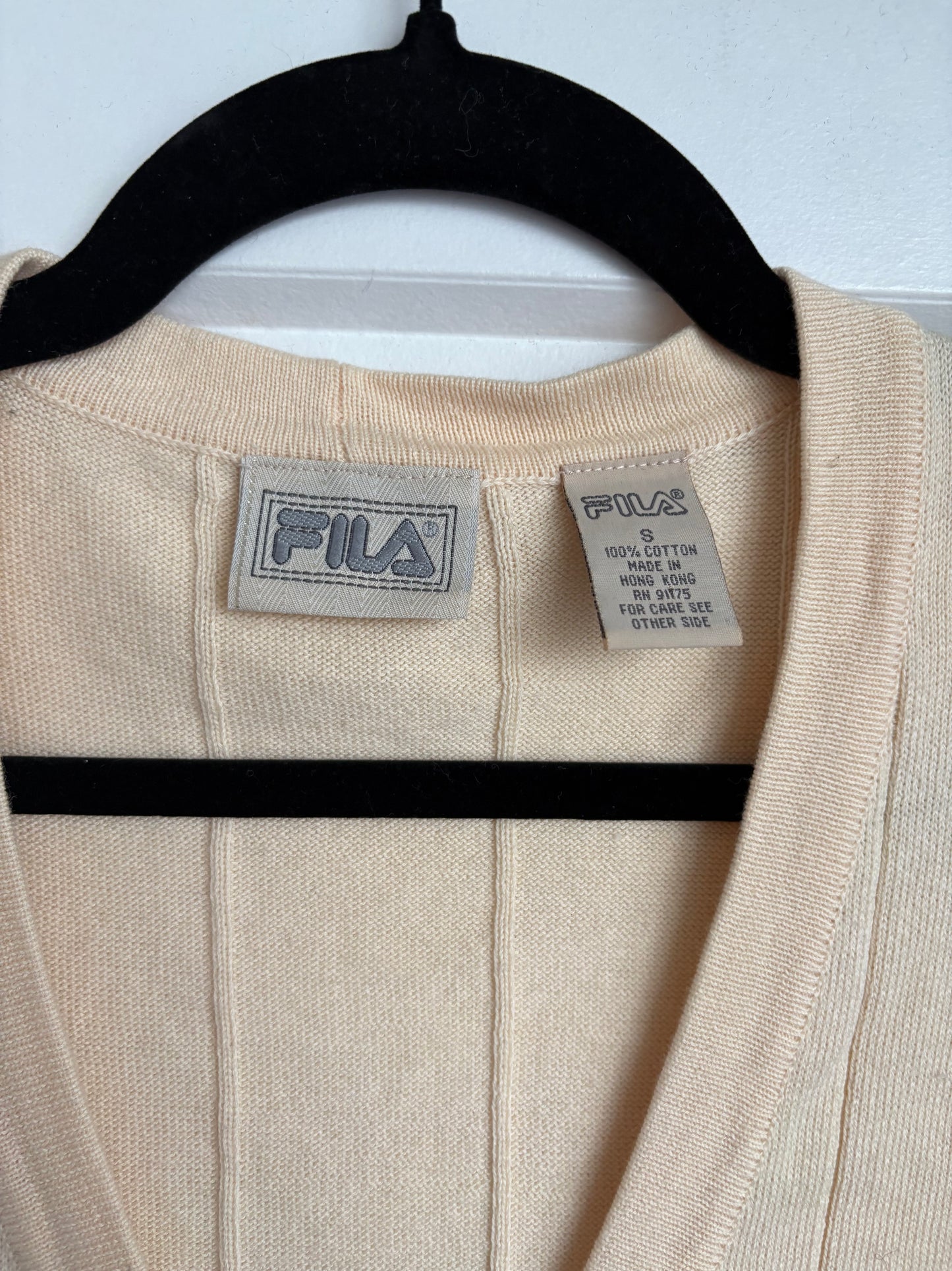 VINTAGE FILAS SWEATER ZIP UP VEST - S