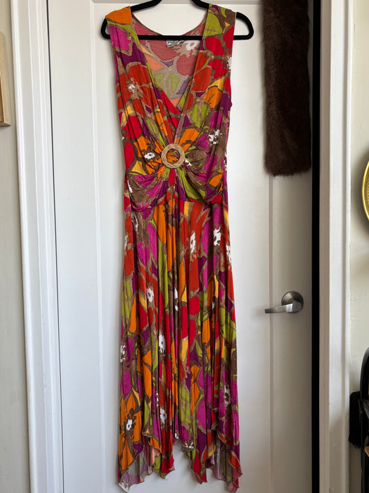 VINTAGE FLORAL JOSEPH RIBKOFF DRESS - 14