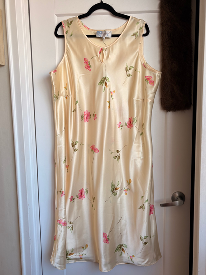 VINTAGE FLORAL SILK SLIP - 24