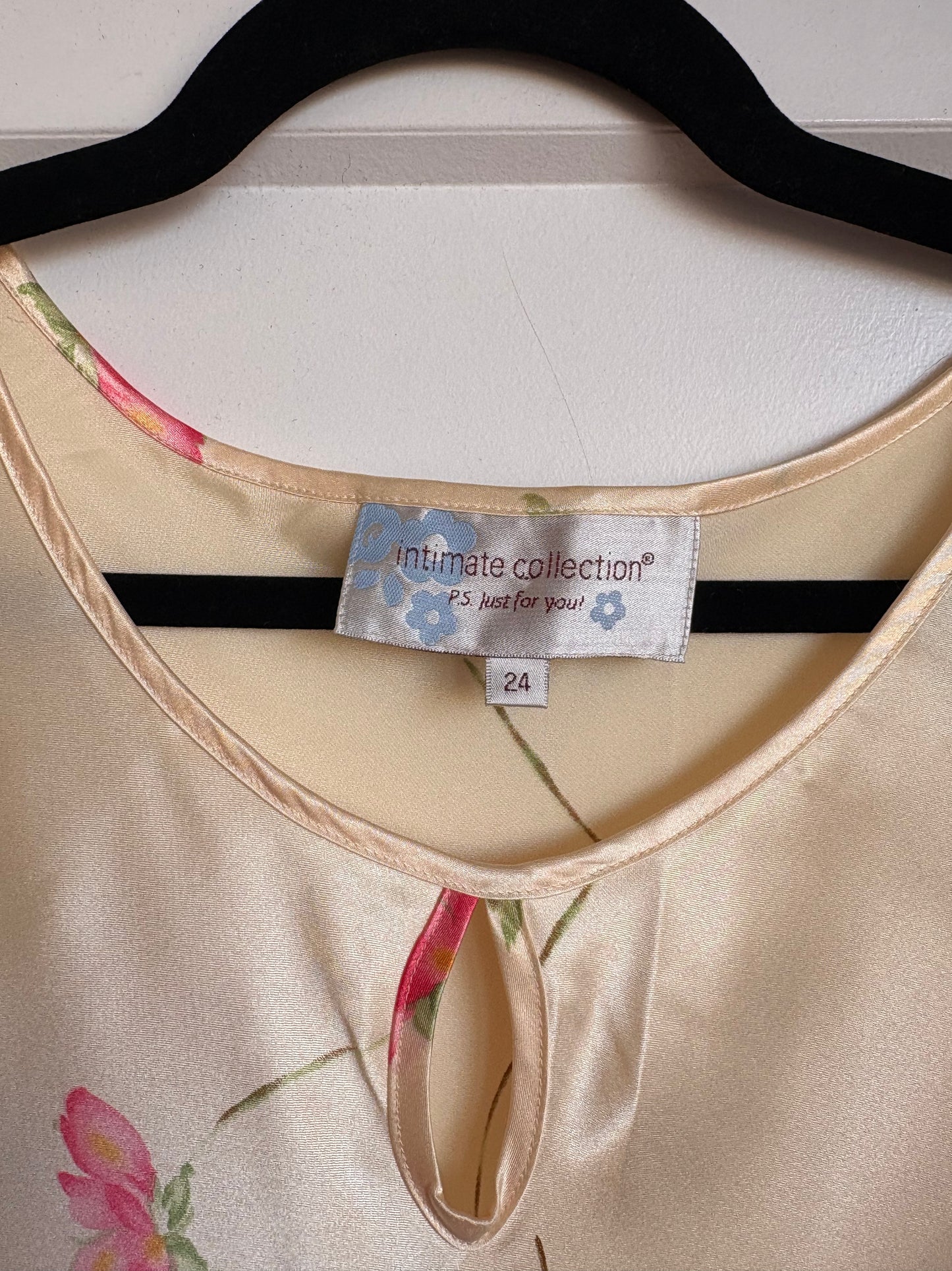 VINTAGE FLORAL SILK SLIP - 24