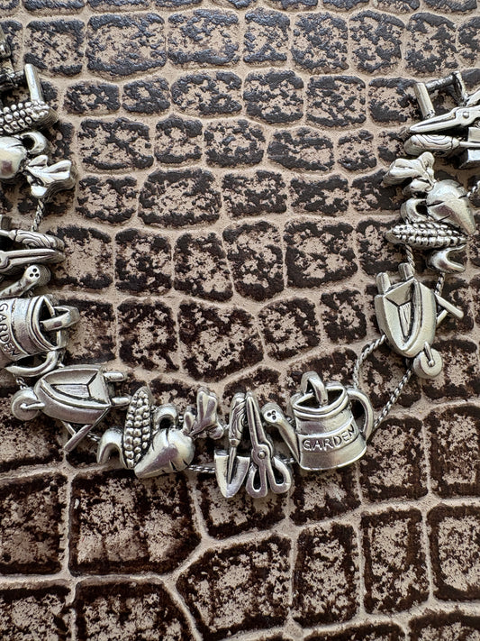 VINTAGE GARDENING CHARM BRACELET