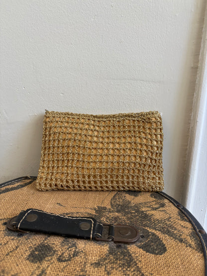 VINTAGE GOLD CROCHET CLUTCH