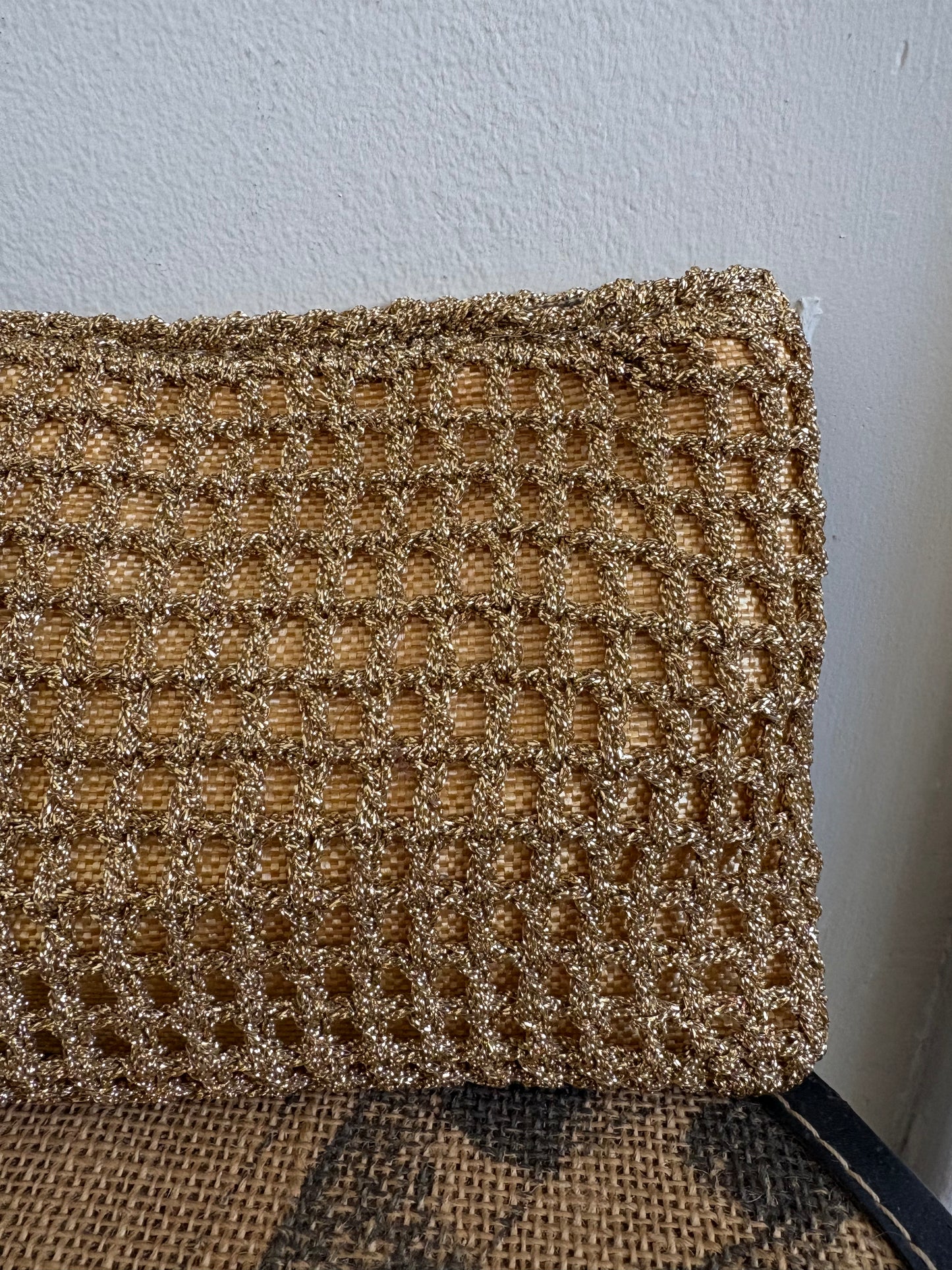 VINTAGE GOLD CROCHET CLUTCH