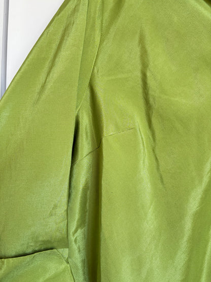 VINTAGE GREEN SATIN BUTTON DOWN
