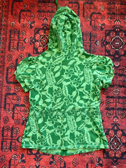 VINTAGE GUESS JEANS FLORAL ZIP UP HOODIE - M