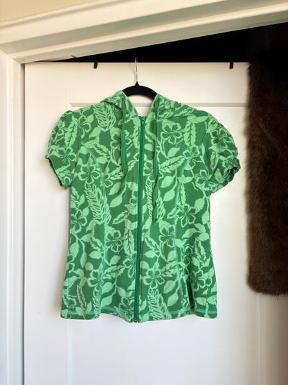 VINTAGE GUESS JEANS FLORAL ZIP UP HOODIE