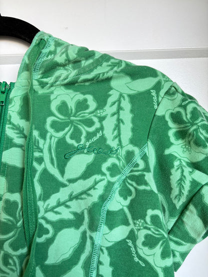 VINTAGE GUESS JEANS FLORAL ZIP UP HOODIE - M