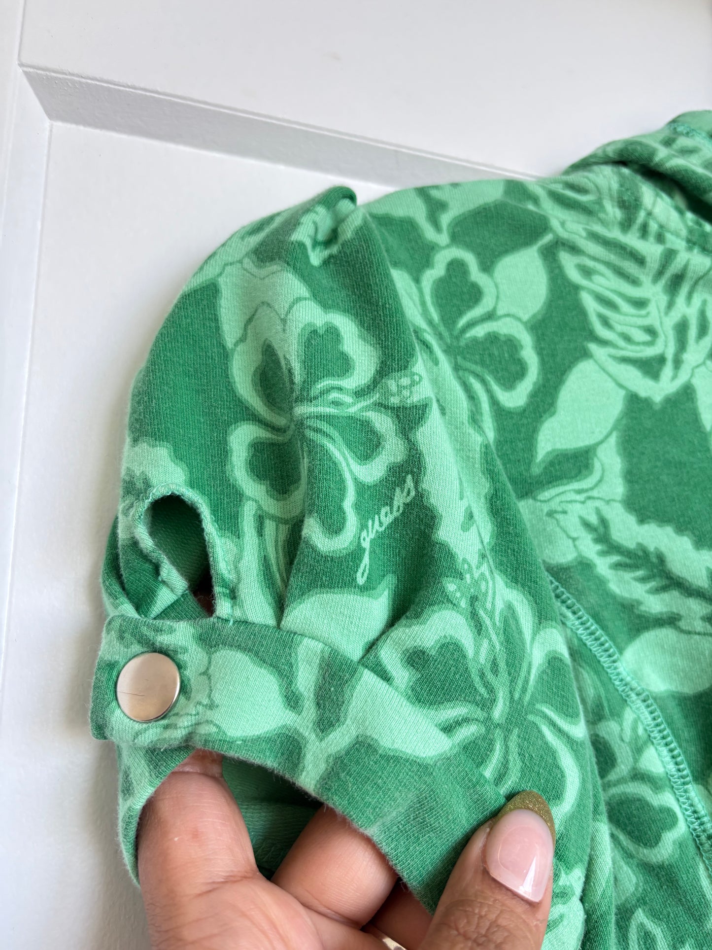 VINTAGE GUESS JEANS FLORAL ZIP UP HOODIE