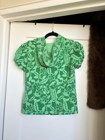 VINTAGE GUESS JEANS FLORAL ZIP UP HOODIE