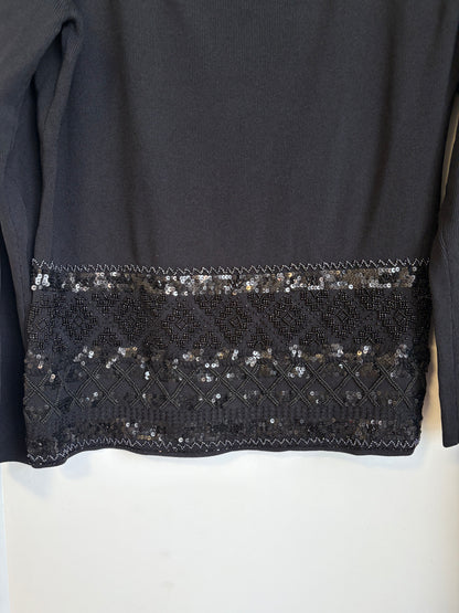 VINTAGE KNIT TOP WITH AN EMBELLISHED WAIST