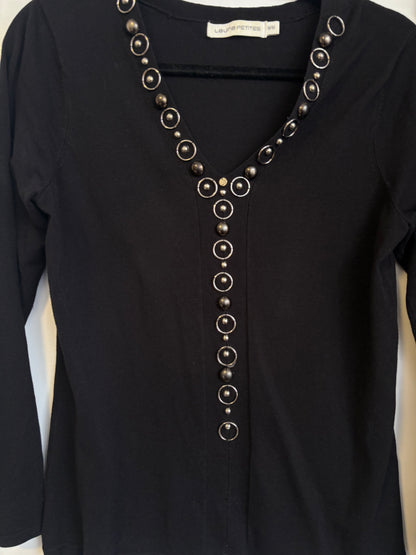 VINTAGE LAURA KNIT SHIRT WITH EMBELLISHMENTS