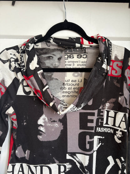 VINTAGE MAGAZINE SWEATER - S