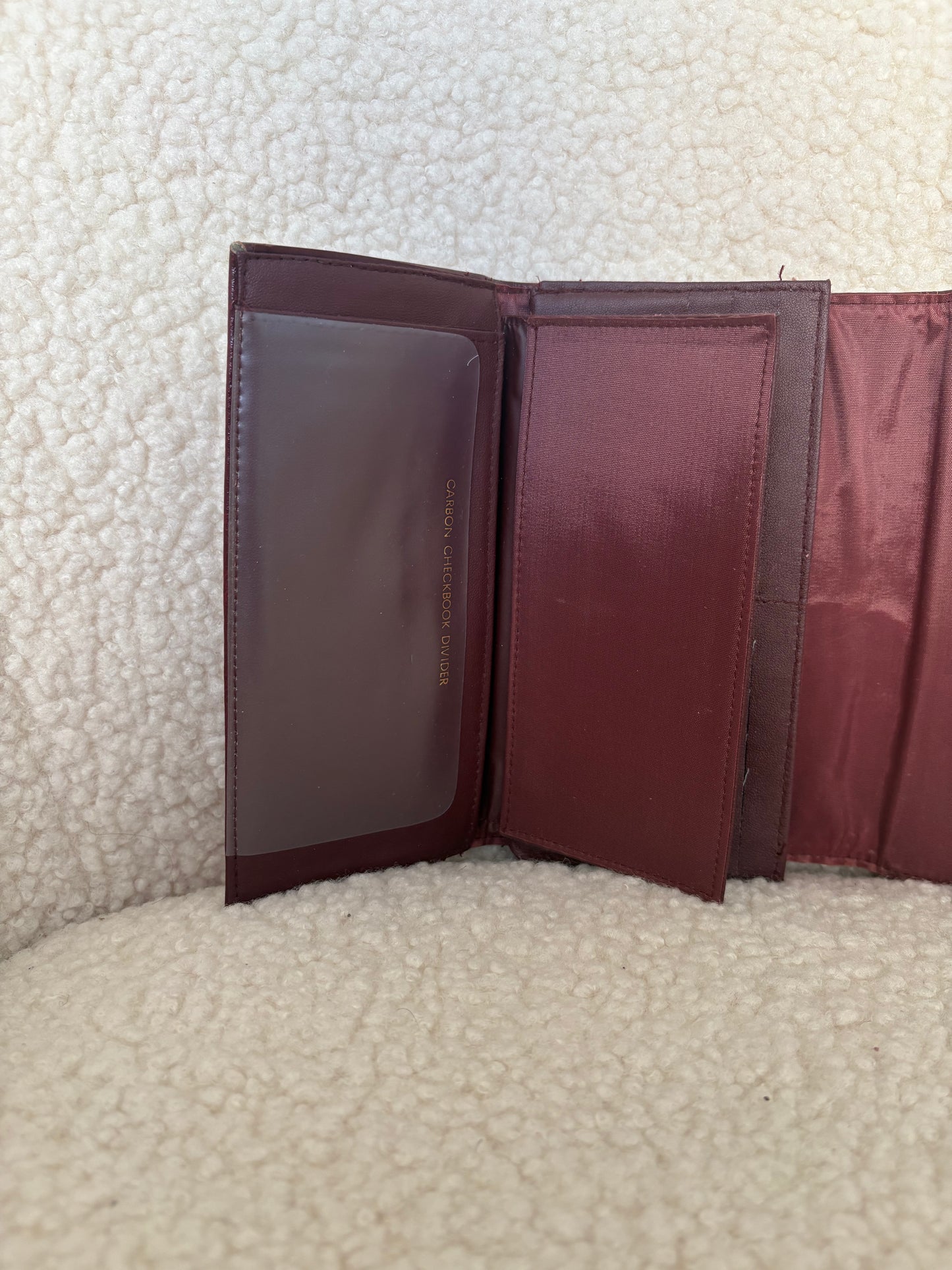 VINTAGE MAROON LEATHER WALLET WITH HORSEBIT DETAIL