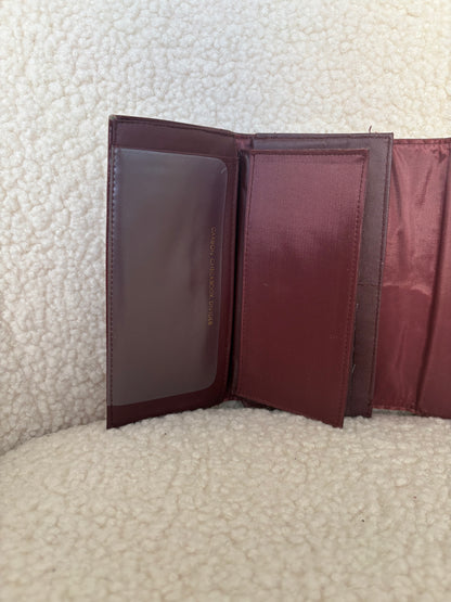 VINTAGE MAROON LEATHER WALLET WITH HORSEBIT DETAIL
