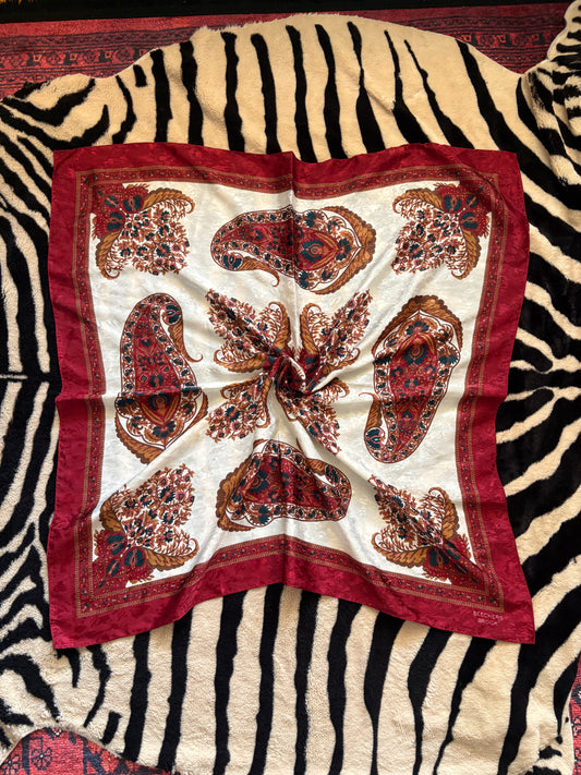 VINTAGE MAROON SILK SCARF