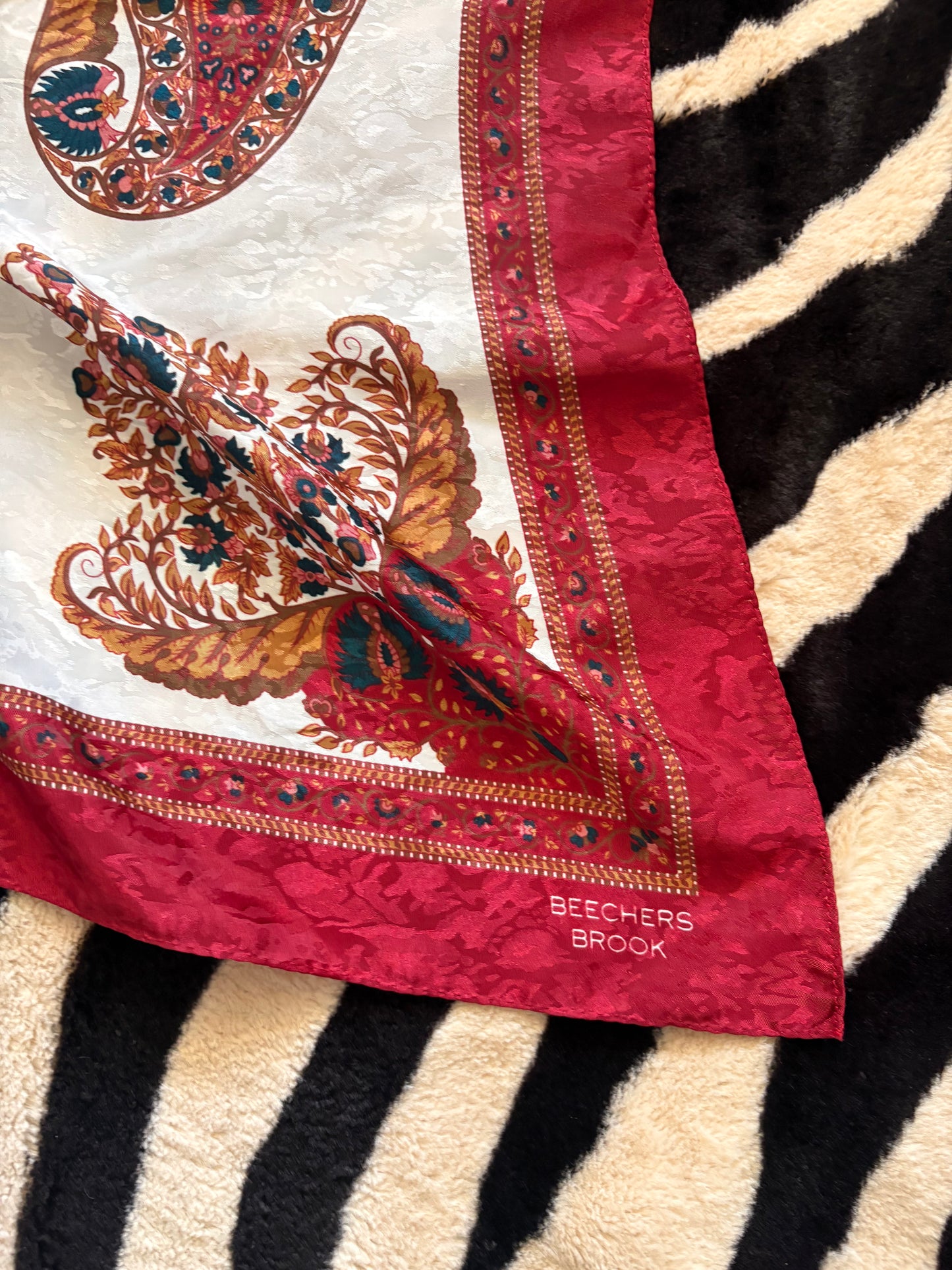 VINTAGE MAROON SILK SCARF