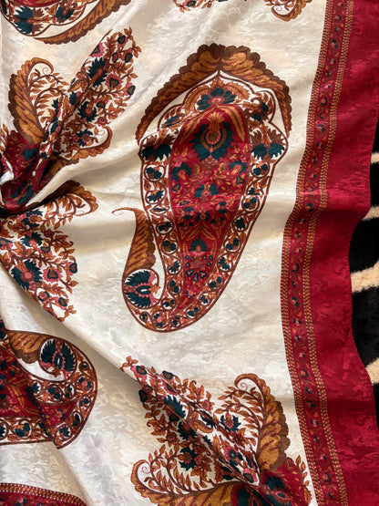 VINTAGE MAROON SILK SCARF