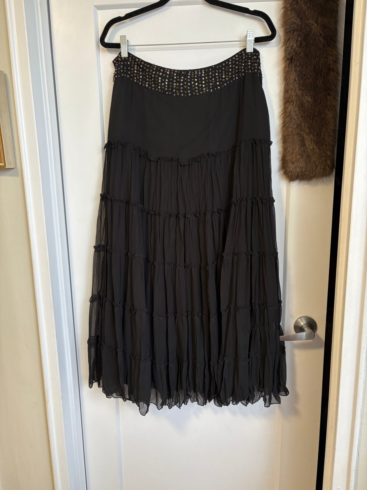 VINTAGE MAXI SKIRT WITH BEAD DETAILS