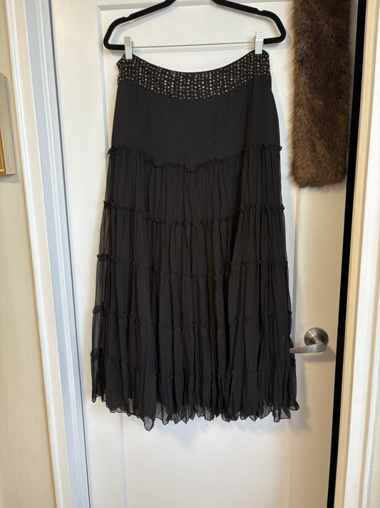 VINTAGE MAXI SKIRT WITH BEAD DETAILS
