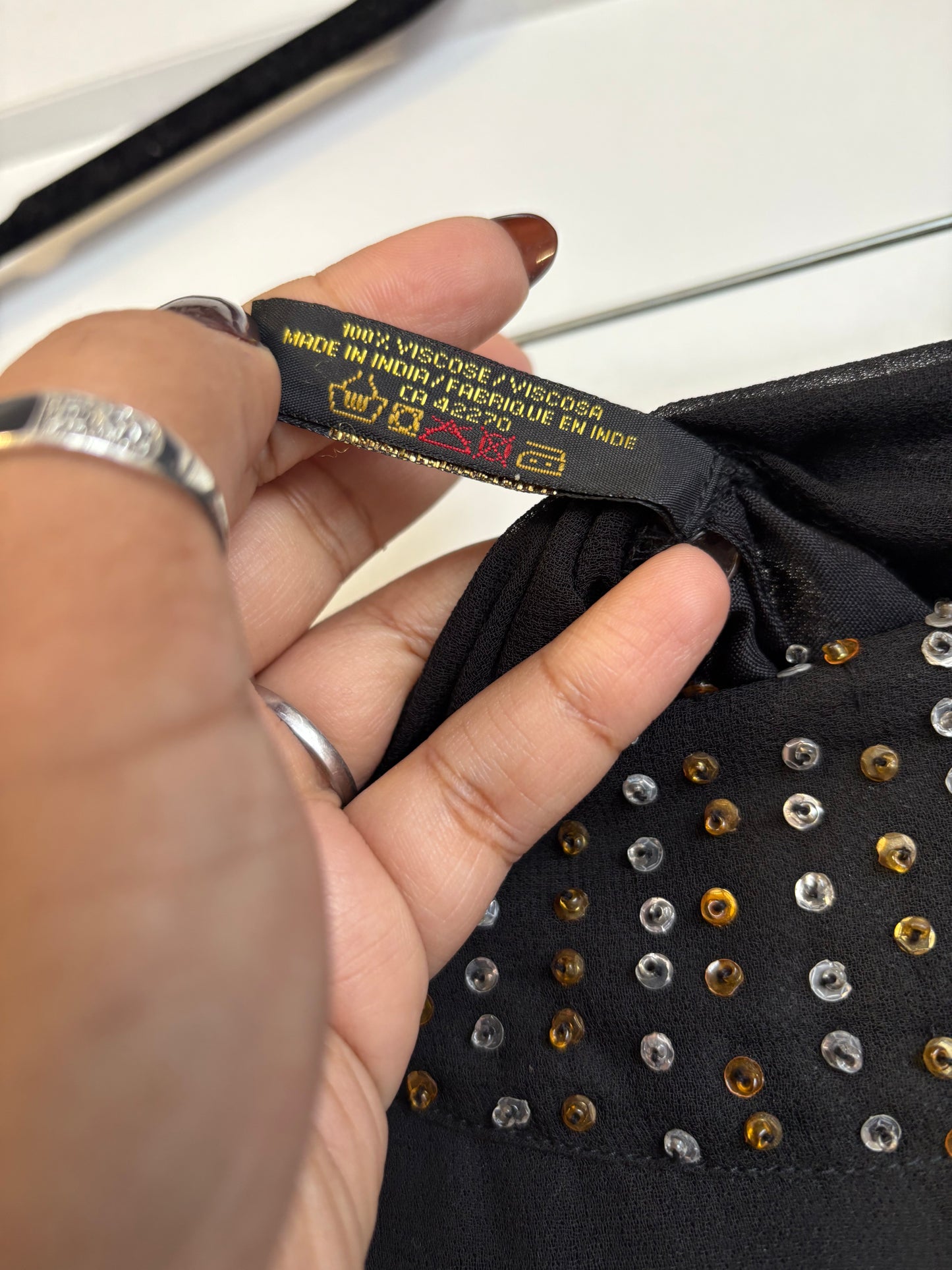 VINTAGE MAXI SKIRT WITH BEAD DETAILS