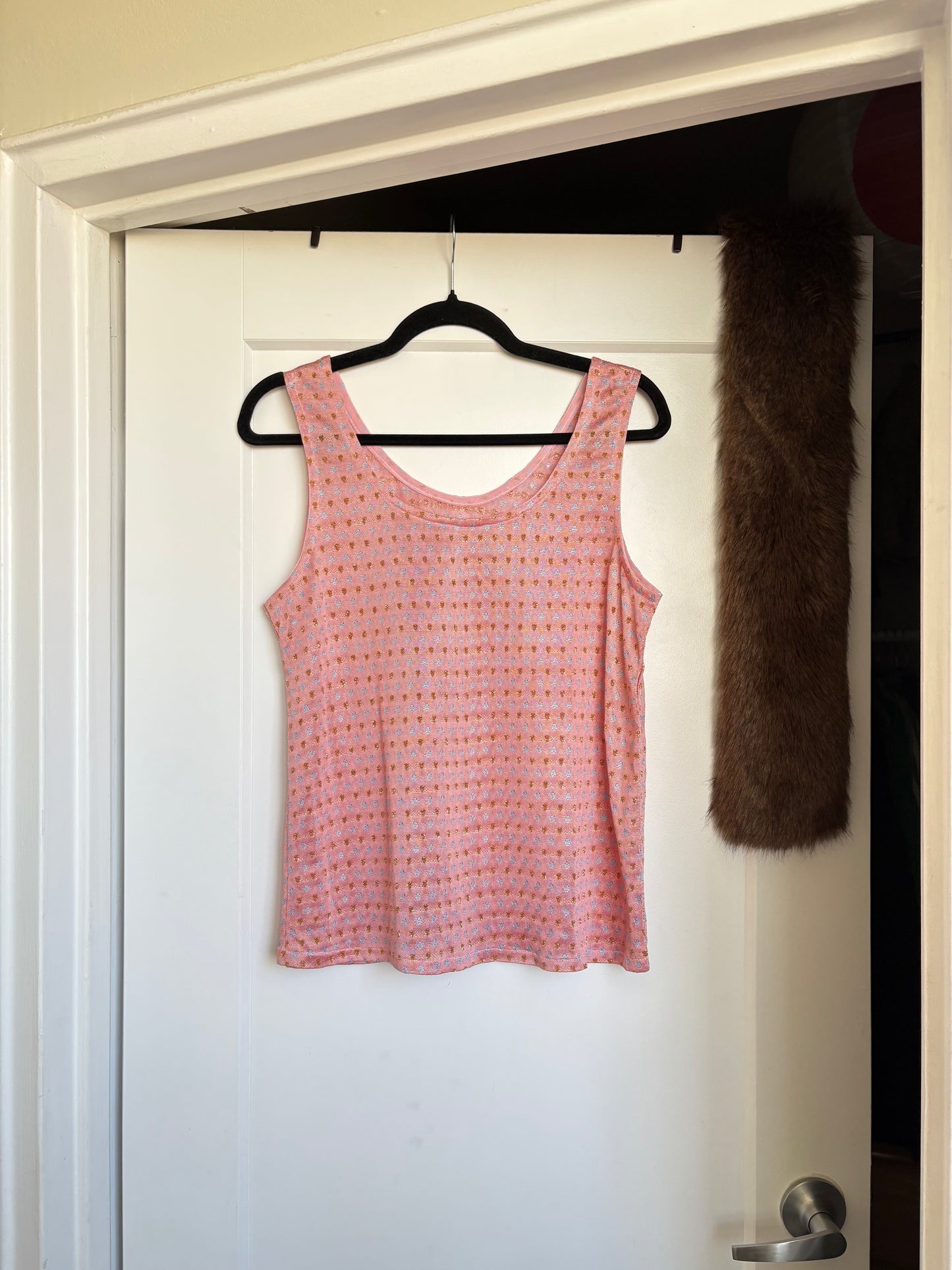 VINTAGE METALLIC PINK TANK TOP