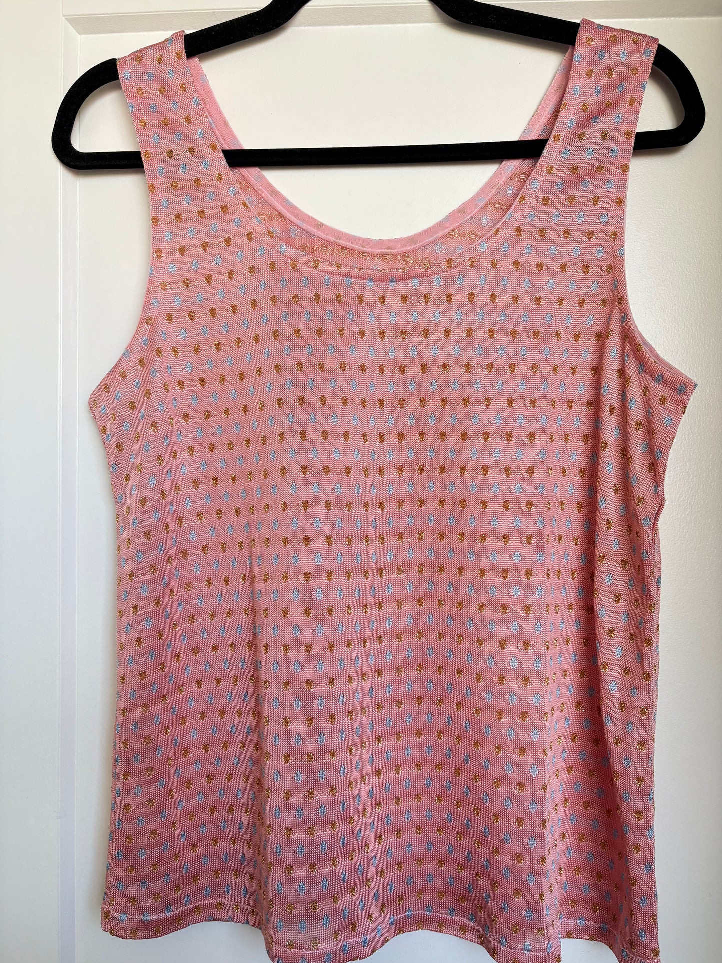 VINTAGE METALLIC PINK TANK TOP - M