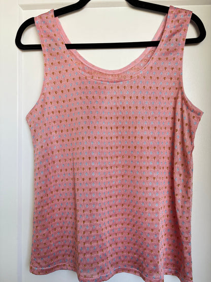 VINTAGE METALLIC PINK TANK TOP - M