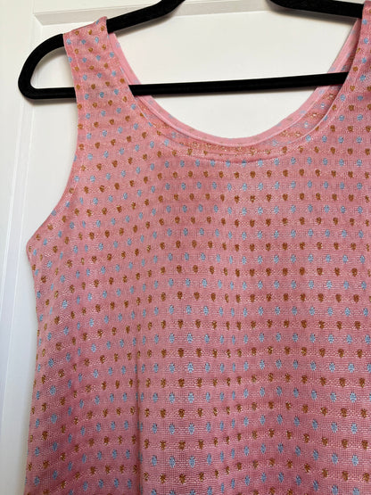 VINTAGE METALLIC PINK TANK TOP