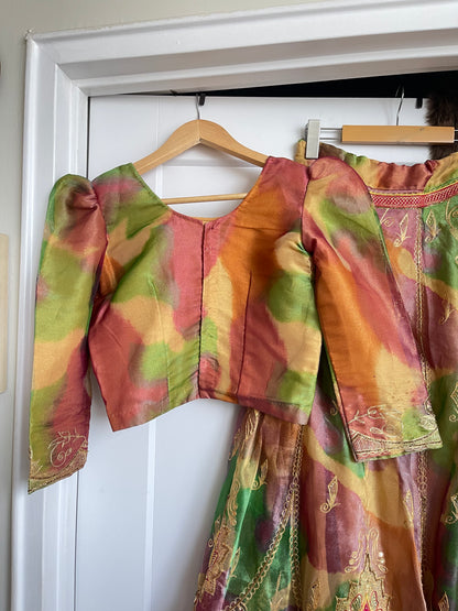 VINTAGE MULTICOLOURED LEHENGA