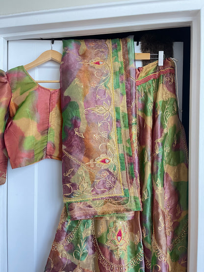 VINTAGE MULTICOLOURED LEHENGA