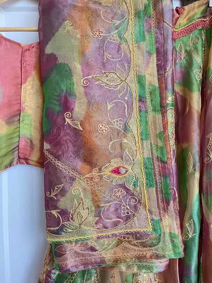 VINTAGE MULTICOLOURED LEHENGA