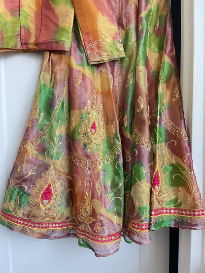 VINTAGE MULTICOLOURED LEHENGA