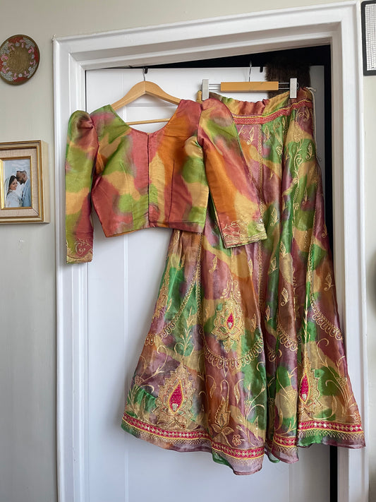 VINTAGE MULTICOLOURED LEHENGA