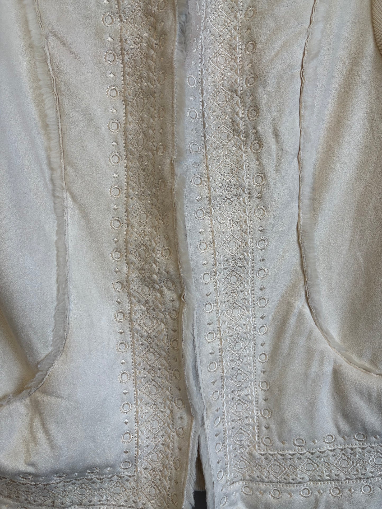 VINTAGE NYGARD KNIT SWEATER WITH SUEDE AND FAUX FUR