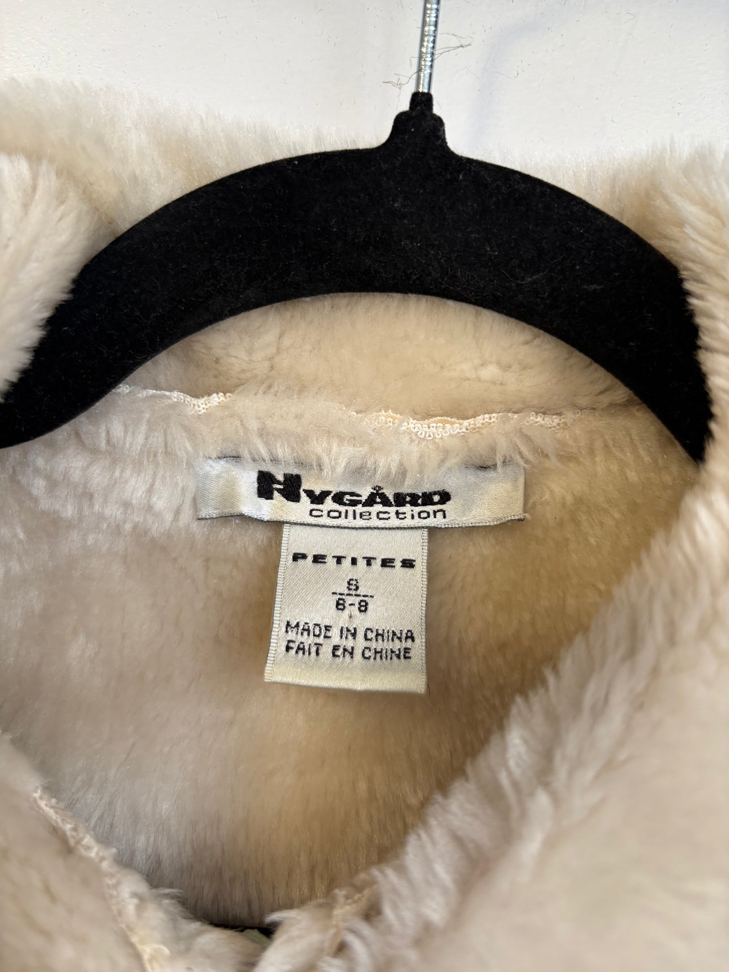 VINTAGE NYGARD KNIT SWEATER WITH SUEDE AND FAUX FUR