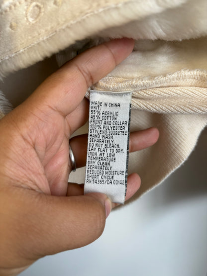 VINTAGE NYGARD KNIT SWEATER WITH SUEDE AND FAUX FUR