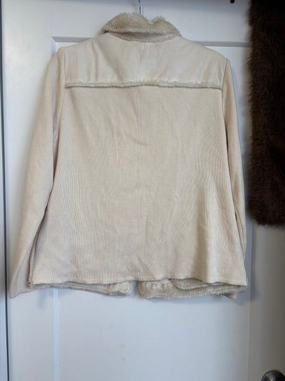 VINTAGE NYGARD KNIT SWEATER WITH SUEDE AND FAUX FUR
