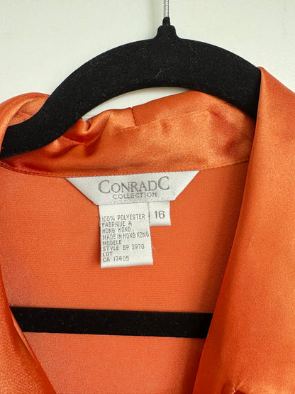 VINTAGE ORANGE SATIN BUTTON DOWN