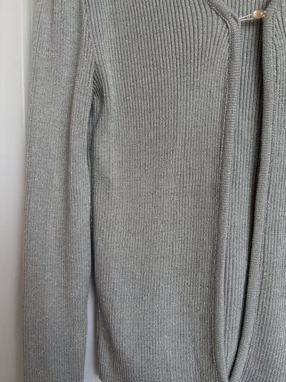 VINTAGE PELICAN COVE SPARKLY SILVER CARDIGAN
