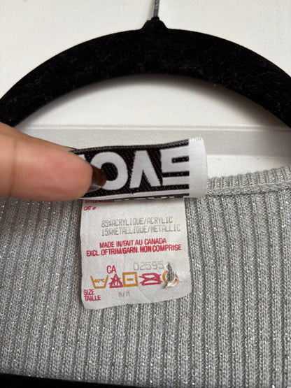 VINTAGE PELICAN COVE SPARKLY SILVER CARDIGAN