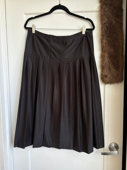 VINTAGE PLEATED MIDI SKIRT - L