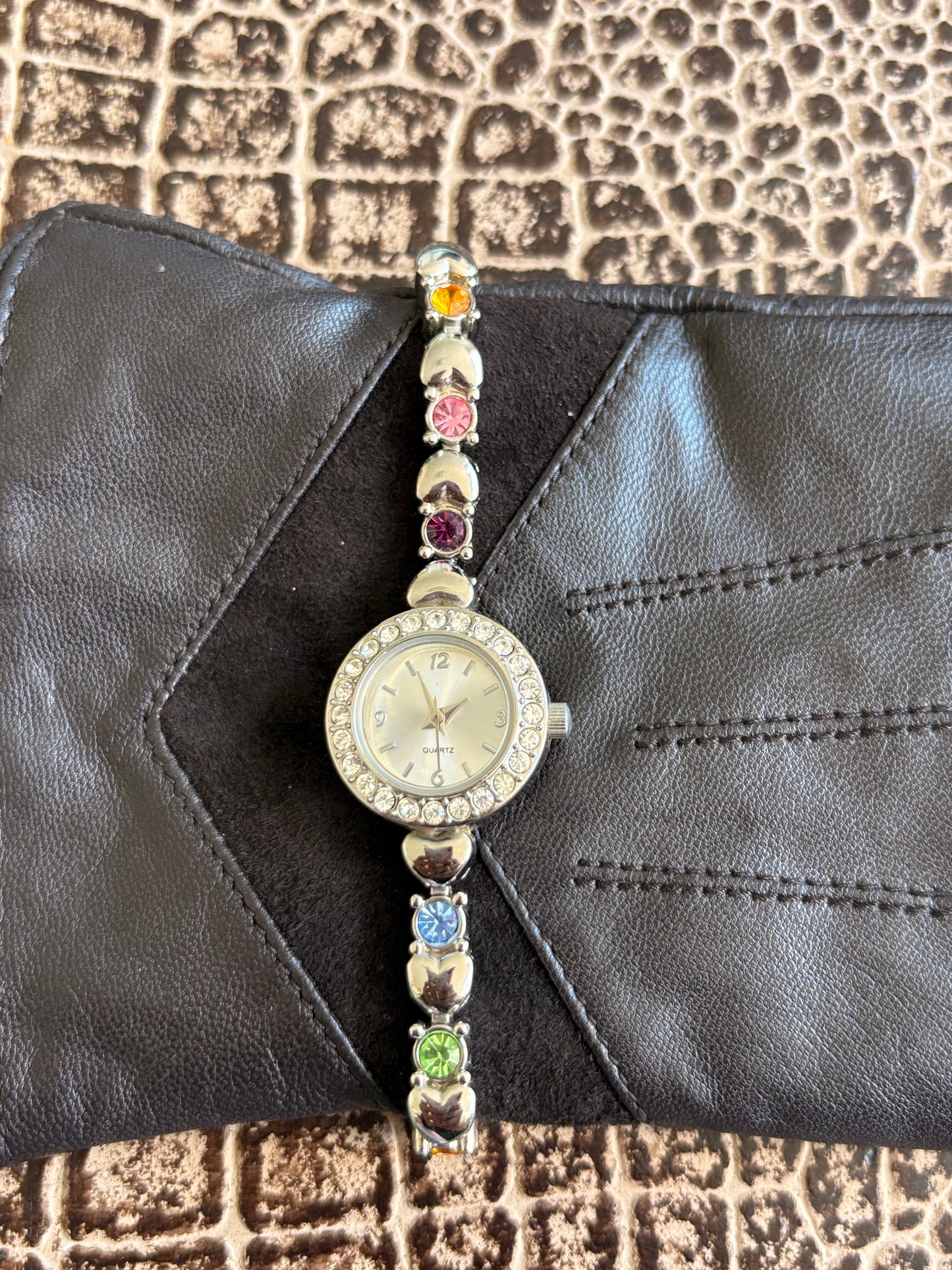 VINTAGE RAINBOW HEARTS WATCH