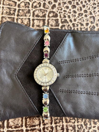 VINTAGE RAINBOW HEARTS WATCH