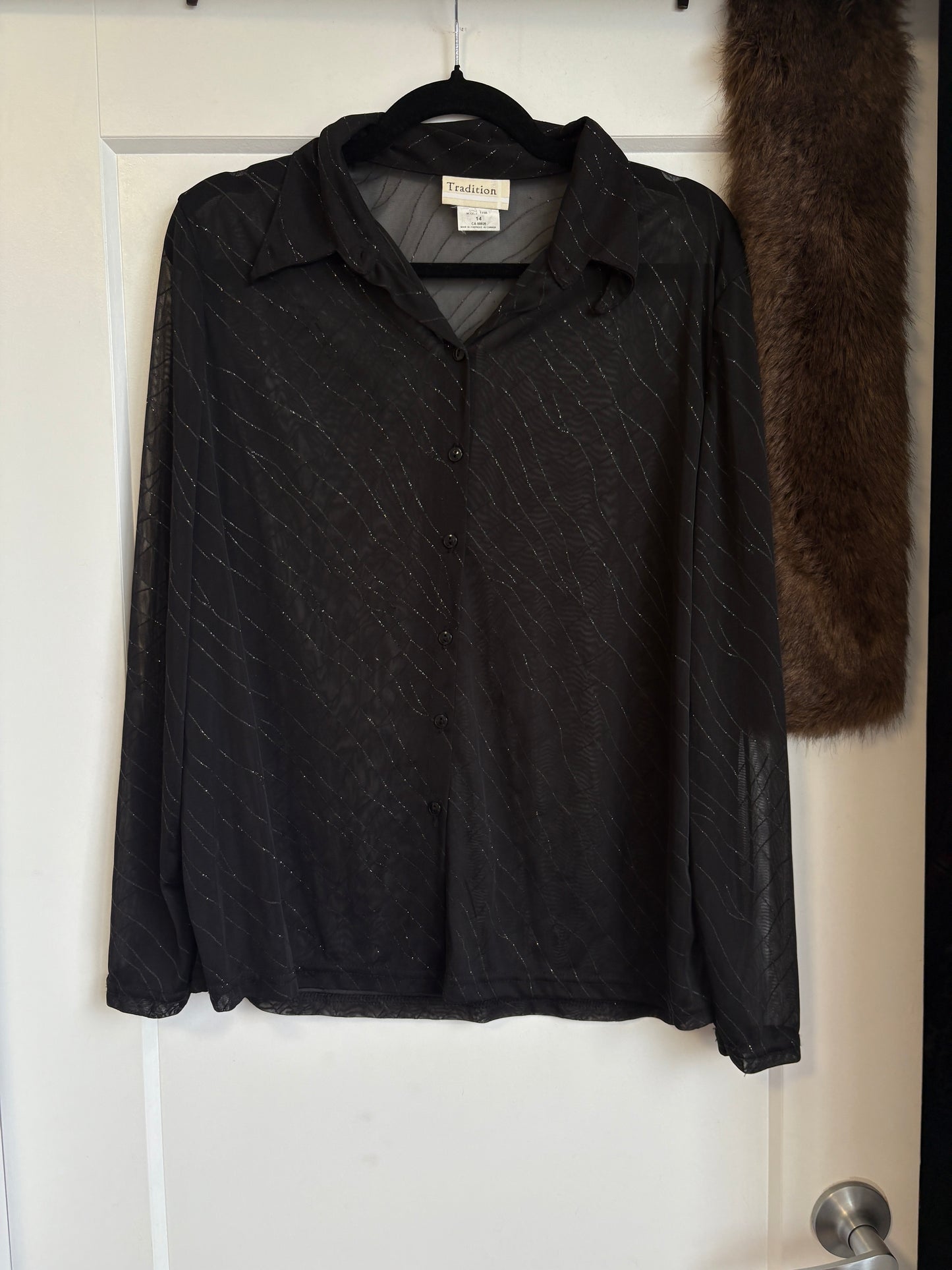 VINTAGE SHEER BLACK LONG SLEEVE - 14